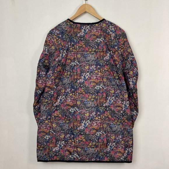 J.Crew x Liberty S Reversible Quilted Puffer Jacket Coat Navy Floral Print - Picture 13 of 13
